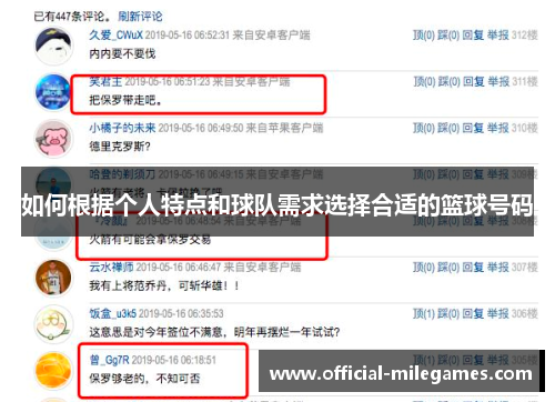 如何根据个人特点和球队需求选择合适的篮球号码